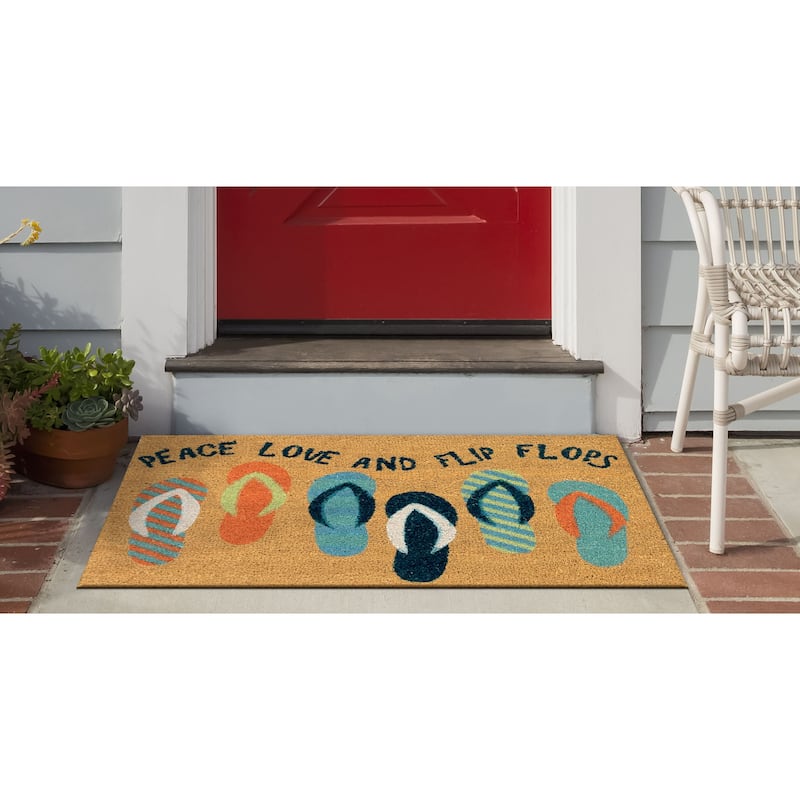 Liora Manne Natura Flip Flops Outdoor Mat Cool 24"x36"