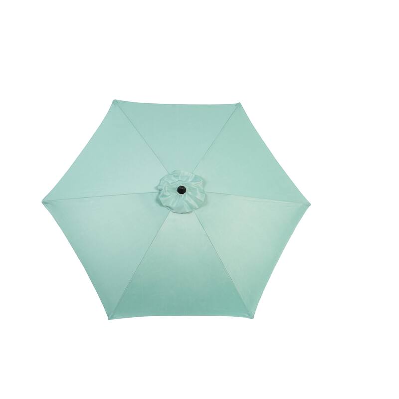 9FT Outdoor Patio Umbrella Table Umbrella with Push Button Tilt and Crank, Market Umbrella 6 Sturdy Ribs (Base Not Included)
