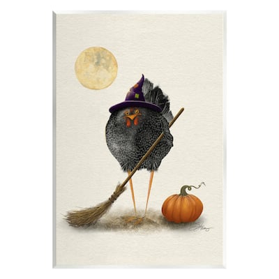 Stupell Industries Halloween Black Bird Witch Wall Plaque Art by Shanda Louis