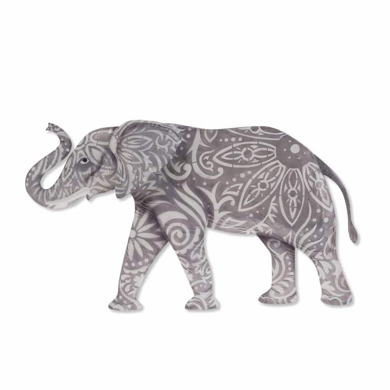 Capiz Elephant Wall Decor - Grey