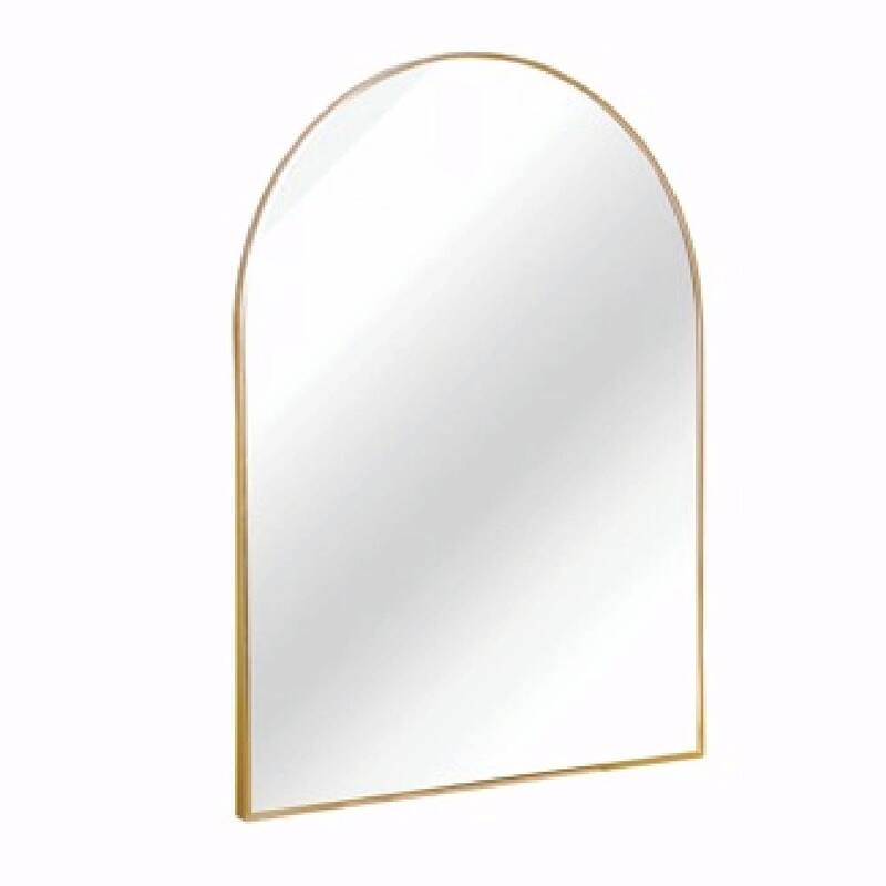 30x40 Inch Metal Framed Arched Bathroom Mirror for Wall