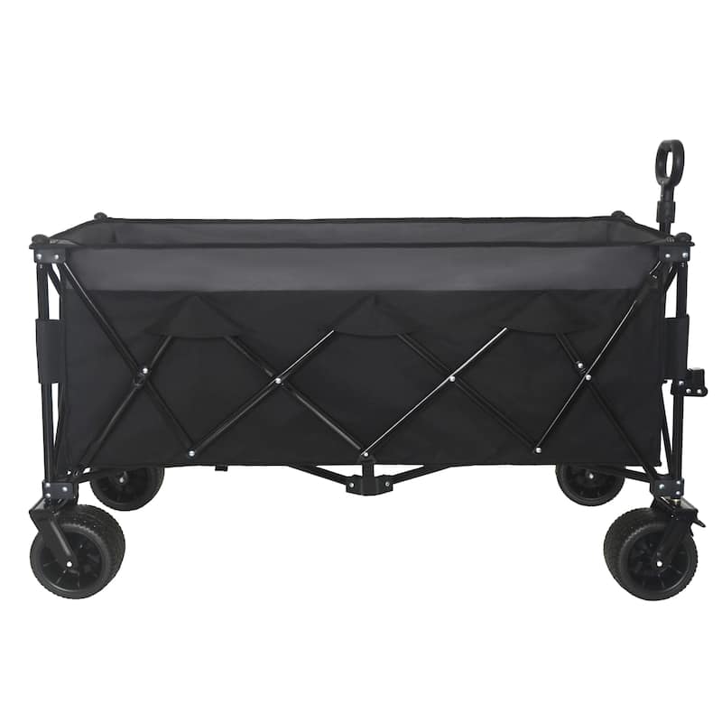 Heavy-Duty Foldable Utility Wagon - 480lbs Capacity, Patented Ultra-Stable Frame, 1:6 Space-Saving Fold & 7"All-Terrain Wheels