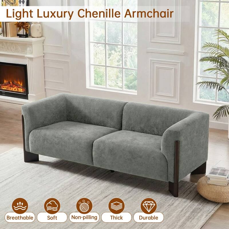 Modern Oversized Sofa Loveseat with Wood Legs