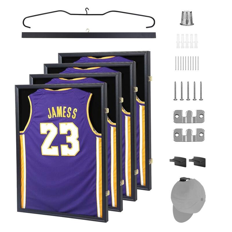 Jersey Frame Display Case, Large Shadow Box, Sports Jersey Display Case - Set of 4