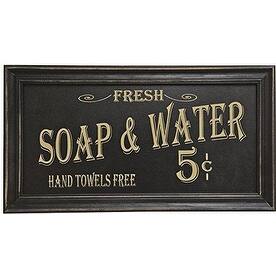 Vintage Bath Advertising Wall Art Soap and Water Laundy Sign