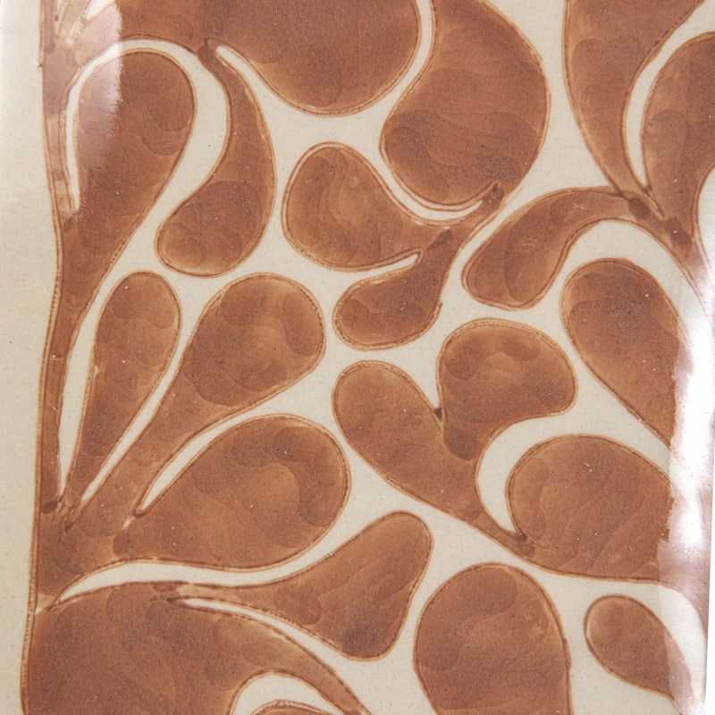 Stoneware Plate with Abstract Design in Four Styles, Set of 12 - 6.1"L x 4.5"W x 0.8"H