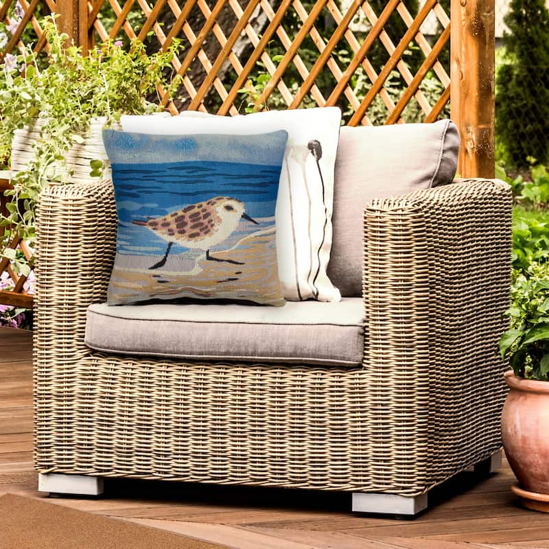 Liora Manne Marina Running Sandpipers Indoor/Outdoor Pillow