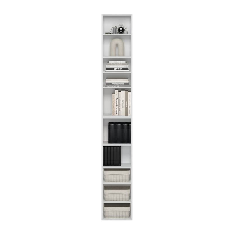 78.74 in. Tall White Wood 10-Shelf Bookcase