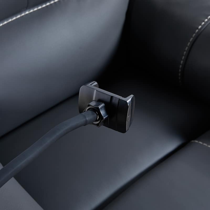 Black Adjustable Power Recliner with Massage, Heating, USB Ports, Phone Holder, and Side Storage, Reclines up to 139°