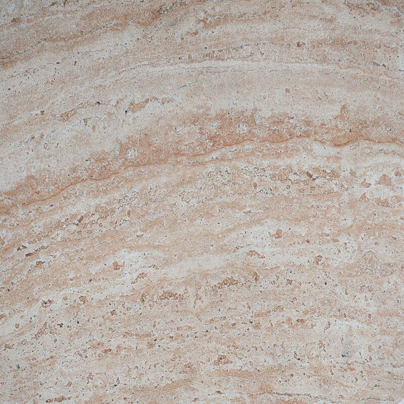 Outdoor Indoor Lightweight Concrete Side Table With Side Handles, Travertine Finish - 20.41