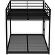 preview thumbnail 20 of 30, Full over Full Low Bunk Bed with Ladder, White Metal Frame
