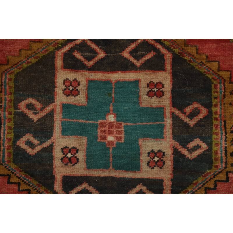 Hand Knotted Oriental 100% Wool Carpet Traditional Tribal Navy Blue & Blues Meshkin Runner Rug - 11' 0'' X 4' 1''