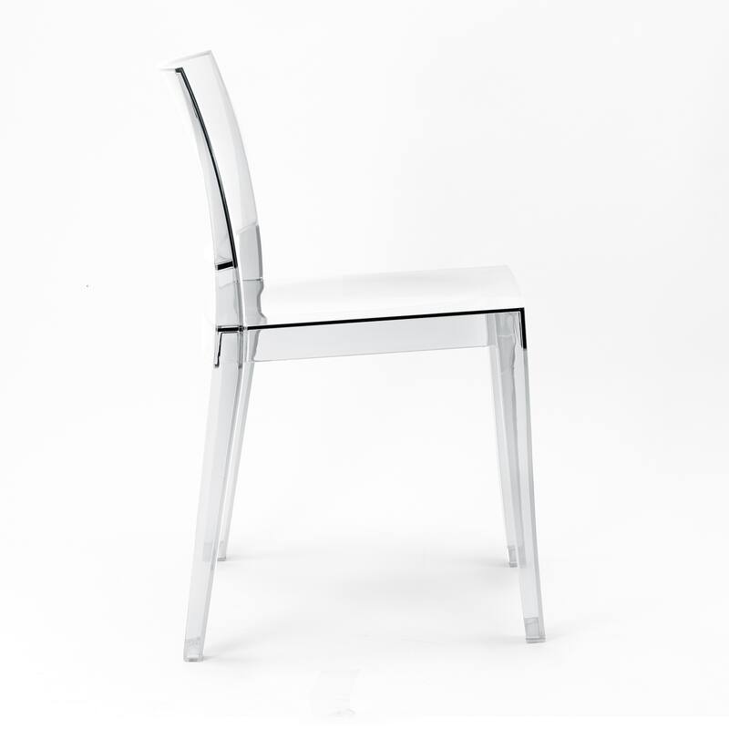 WRGHOME Modern Stacking Patio Dining Side Chair Indoor/Outdoor (Set of 2) - 31.10'' H X 19.29'' W X 19.68'' D