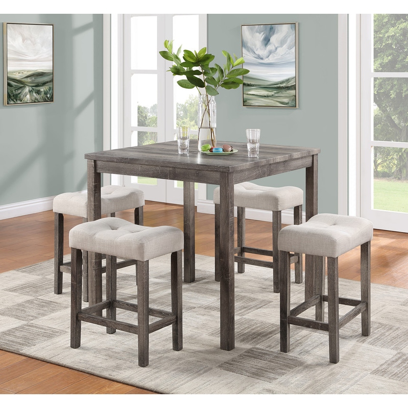 Rustic wood 2025 pub table set