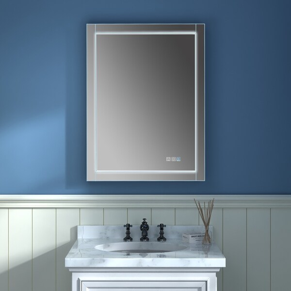 ExBrite LED Lighted Bathroom Mirror with Defog and Stepless Dimming Bed Bath Beyond 40106326
