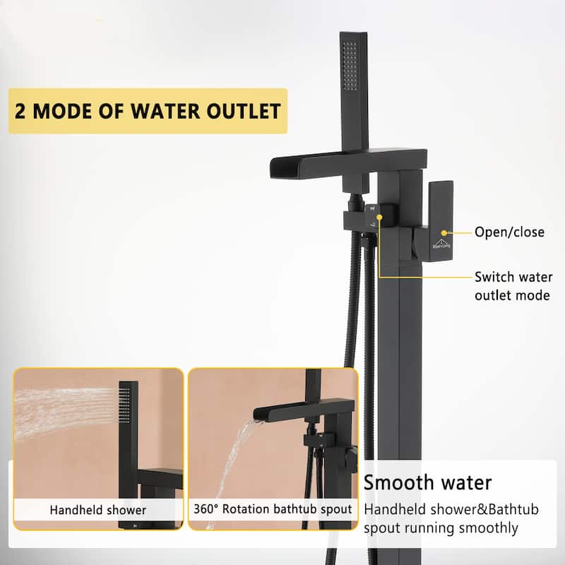 Freestanding Bathtub Faucet with Hand Held Shower