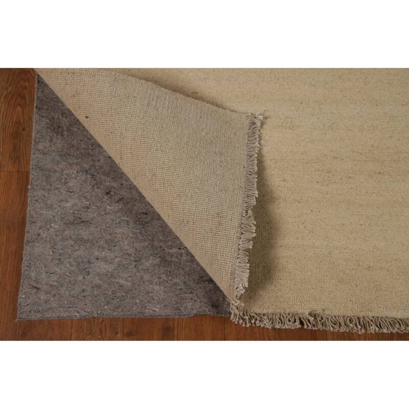 Modern Gabbeh Oriental Area Rug Hand-Knotted Solid Wool Carpet - 6'2"x 8'9"