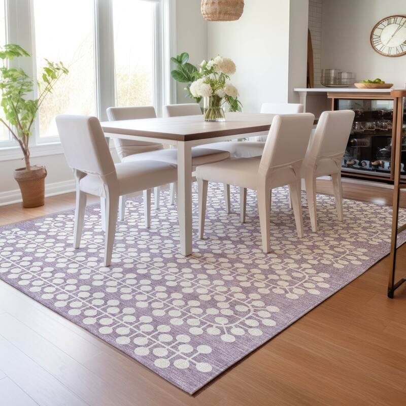 Machine Washable Indoor/ Outdoor Modern Ailey Chantille Rug