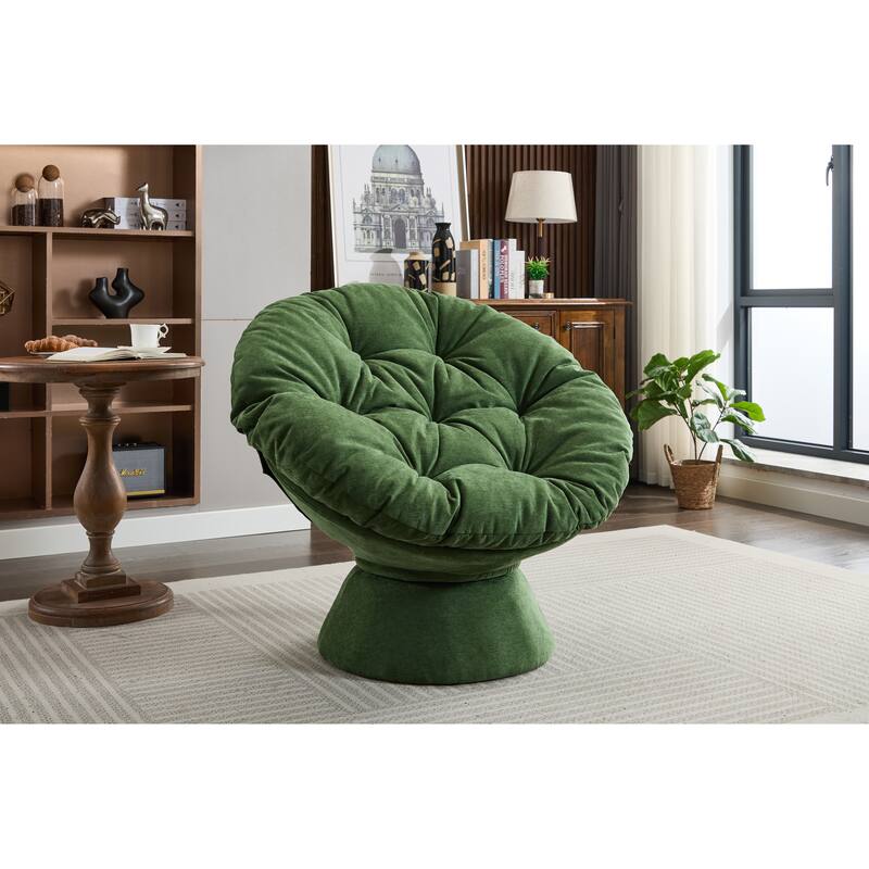 Oversized Swivel Accent Chair, 360-Degree Swivel Barrel Chair, Papasan Chair for Living Room and Bedroom Comfort
