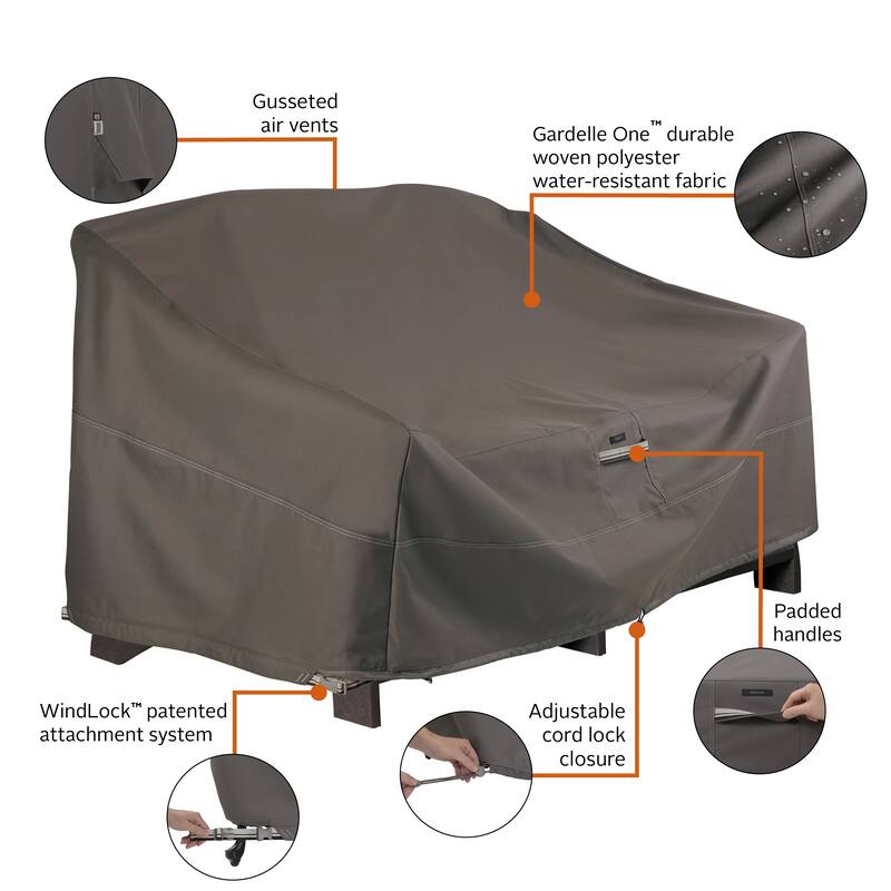 Classic Accessories Ravenna Water-Resistant 66 Inch Patio Double Adirondack Cover