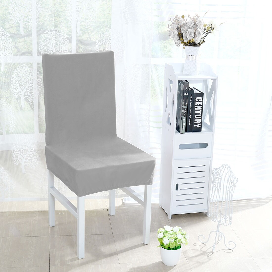 Shop Stretch Thicken Plush Short Dining Room Chair Covers Seat
