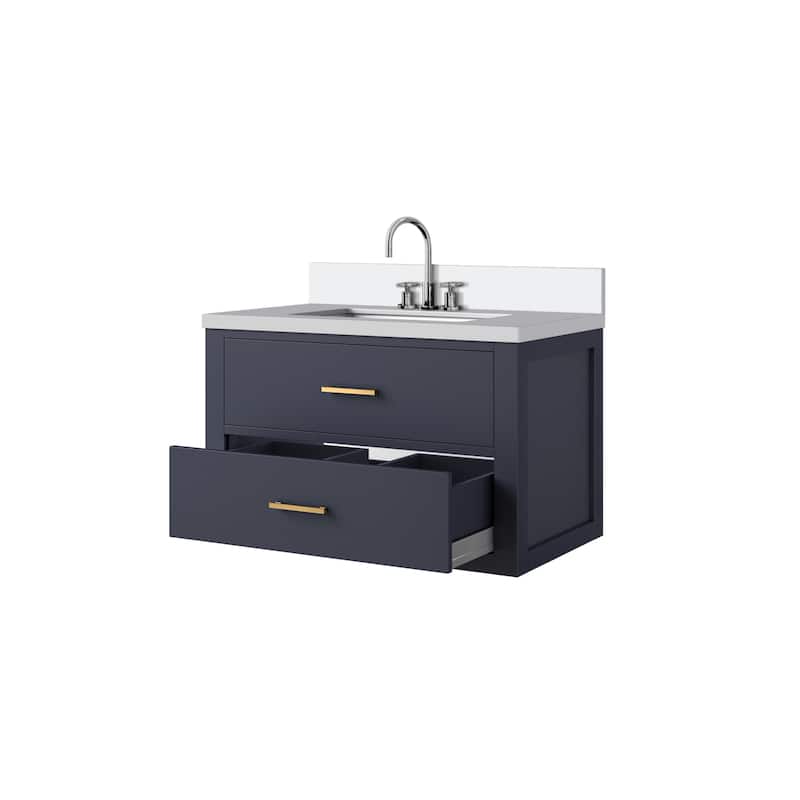 Castor Bath Vanity with Cultured Marble Top, Sink and Faucet