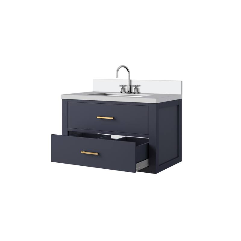 Castor Bath Vanity with Quartz Top, Sink and Faucet