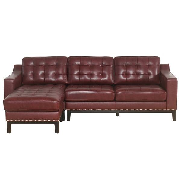 Shop Black Friday Deals On Abbyson Apollo Leather Reversible Sectional Overstock 23576514