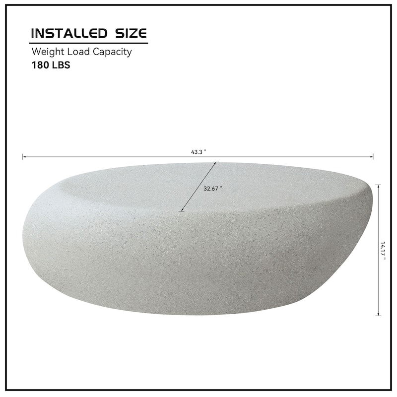 43.3" Fiberglass Irregular Coffee Table