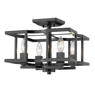 Wry Lighting Bellare 4-light Semi-Flush Mount in Matte Black - Matte Black