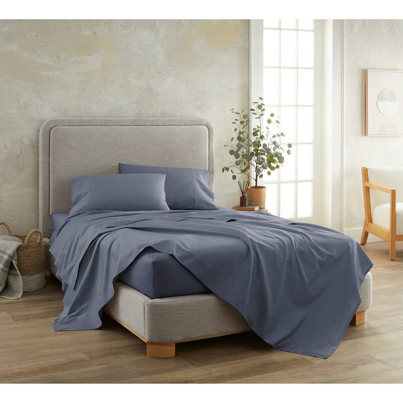 Organic Cotton Sateen Bed Sheets - 300 Thread Count - Mineral - Full