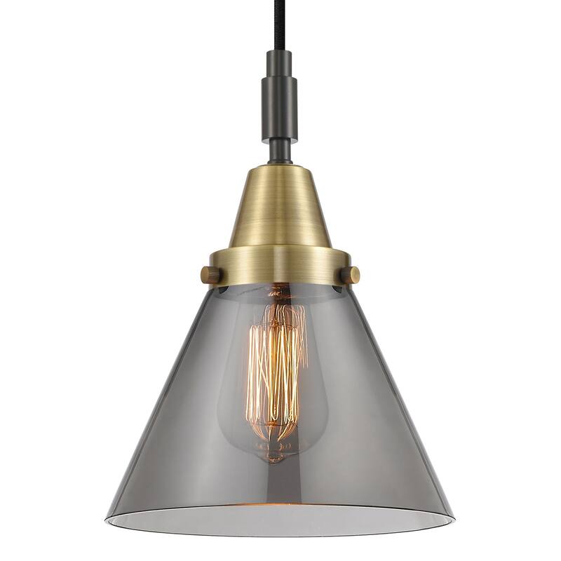 Innovations Lighting 447-1P-G43 Cone 8" Wide Mini Pendant with Light - Black Antique Brass