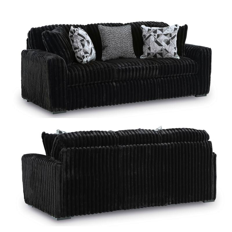 Roundhill Furniture Solenne 4-Piece Living Room Set, Oversized Sofa, Loveseat, Chair and a Half, and Ottoman
