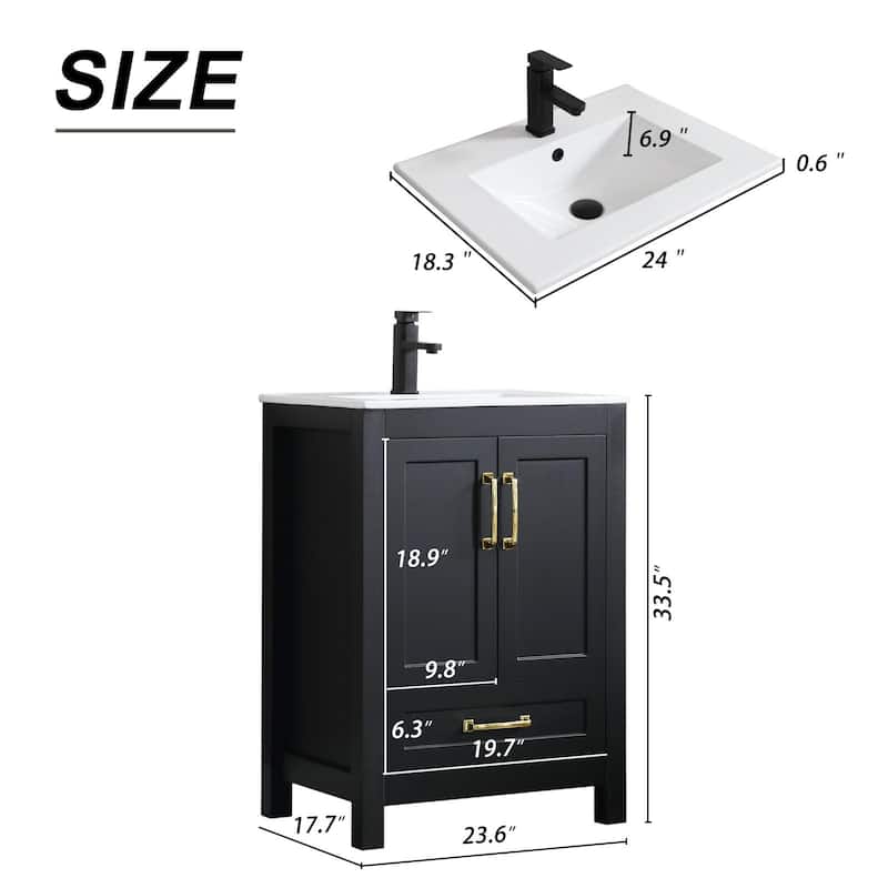 Bathroom Vanity Set W/Drop in Sink Faucet Cabinet Combo