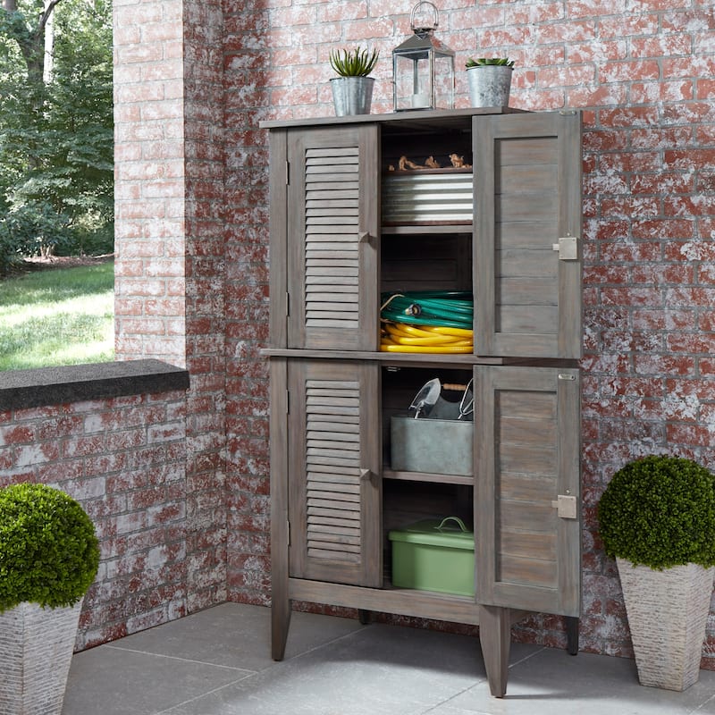Maho Gray Wood Storage Cabinet - 32" x 64" x 22"