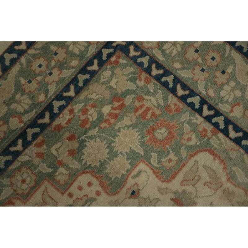 Hand Knotted Oriental 100% Wool Carpet Traditional Floral Beige & Ivories Ziegler Area Rug - 8' 3'' X 6' 1''