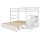 preview thumbnail 5 of 16, Twin Over Twin/King Size Extendable Bunk Bed with Trundle and Storage Stairs