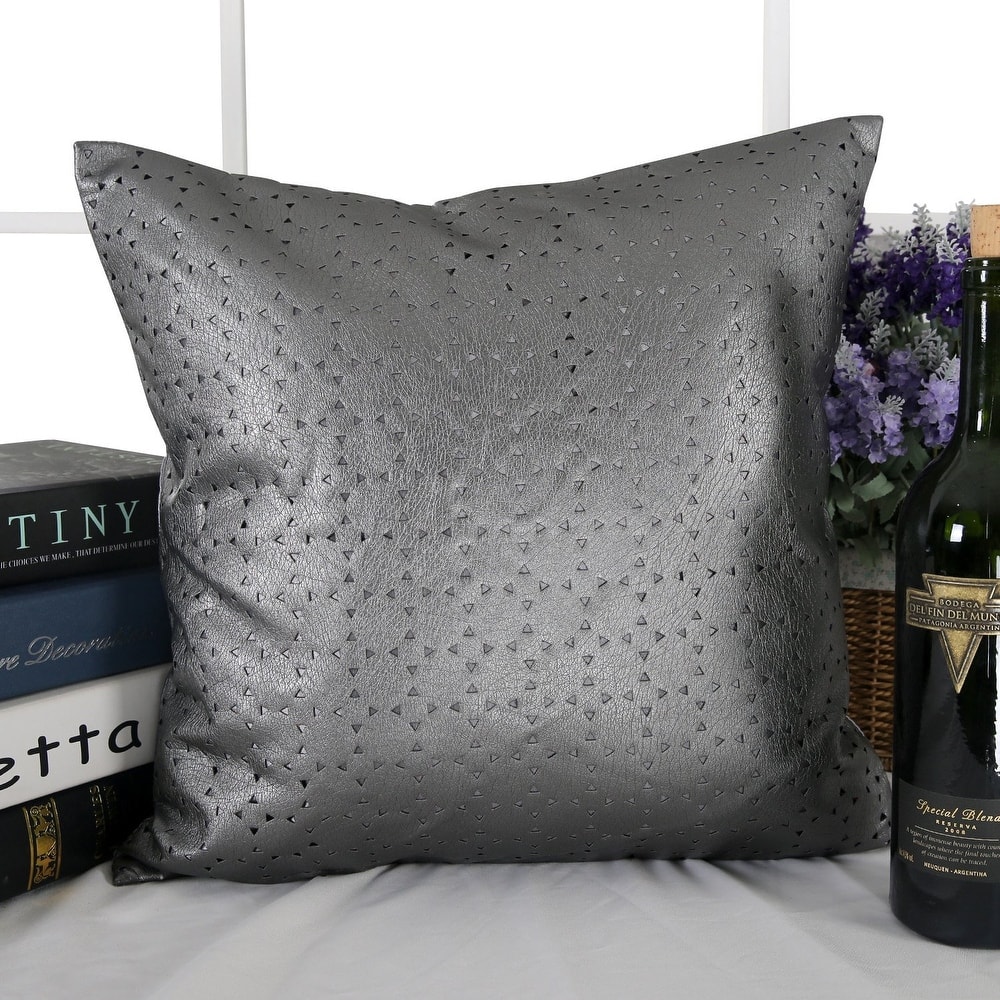 Deconovo Decorative Throw Pillow Covers Faux Leather