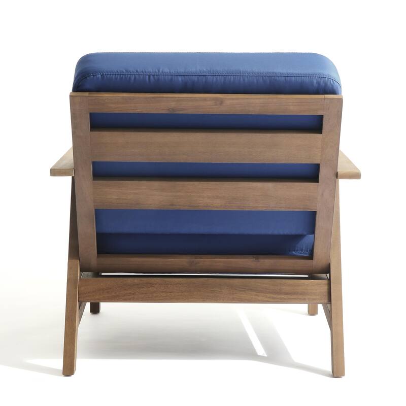 Jamie 2 Set 31" W Outdoor Acacia Wood Club Chairs with Cushions
