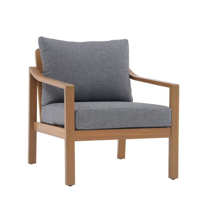 Outdoor 4 Piece Wooden Chair Set With Table