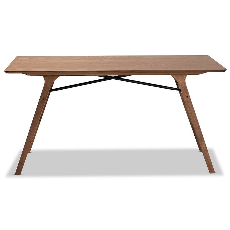 Modern Wood Dining Table - Mid-Century Design, Walnut Finish, 59" Wide, Rectangular Table - 35.4