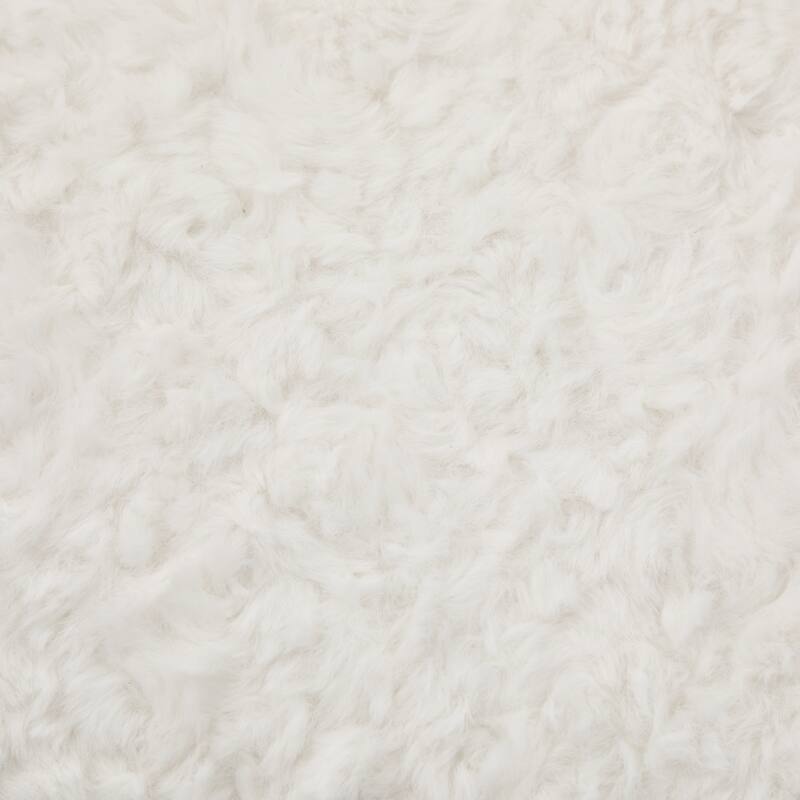 Rossetta Cute Fluffy Design Criss Cross Desk Chair with Lumbar Support and 360-Degree Swivel Footstool