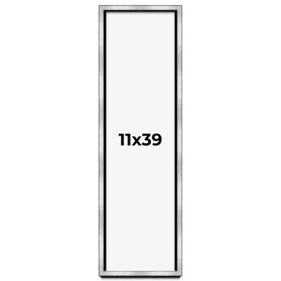 11x39 Shadow Box Frame Silver | 1.375 Inches Deep Real Wood
