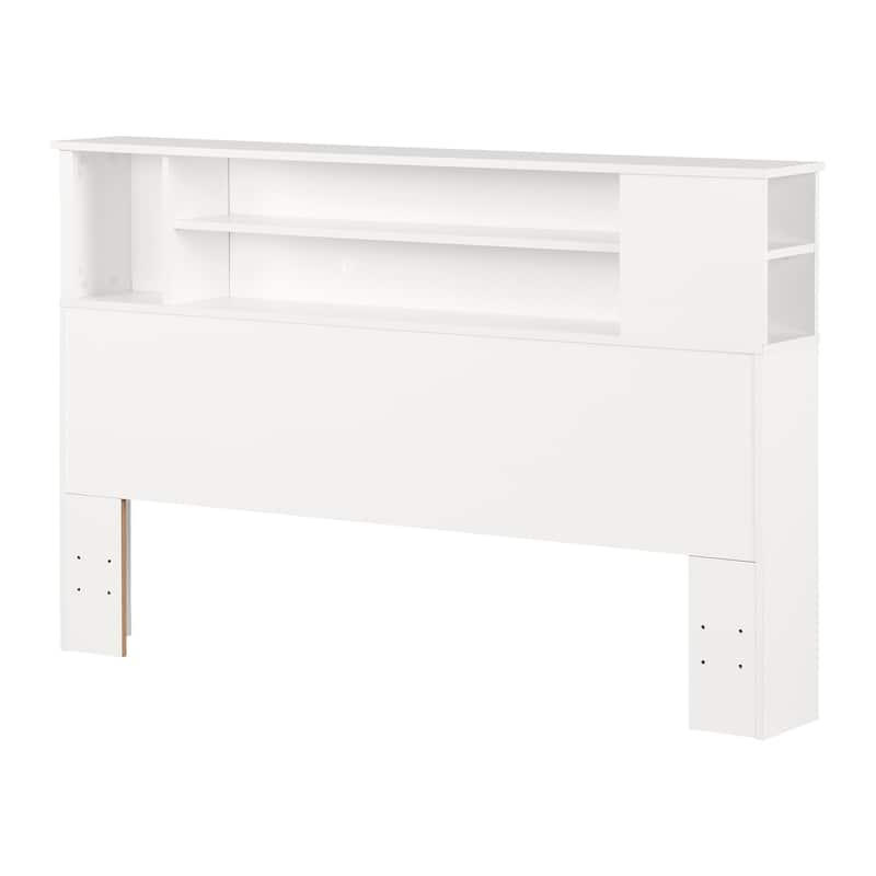 Bookcase Headboard - Urban Oasis Style, 3 Storage Spaces, Electronics Cord Access, Minimalist Design