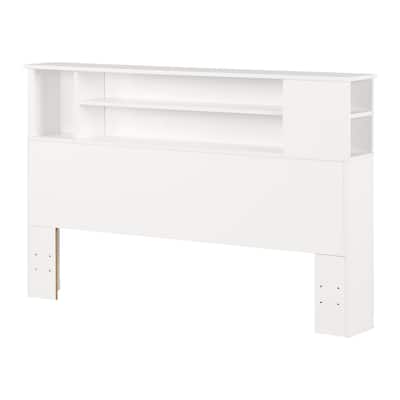 Bookcase Headboard - Urban Oasis Style, 3 Storage Spaces, Electronics Cord Access, Minimalist Design
