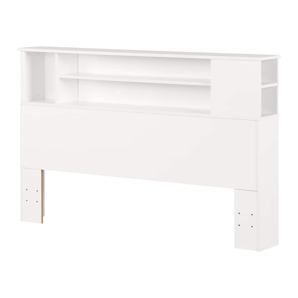 Bookcase Headboard - Urban Oasis Style, 3 Storage Spaces, Electronics Cord Access, Minimalist Design