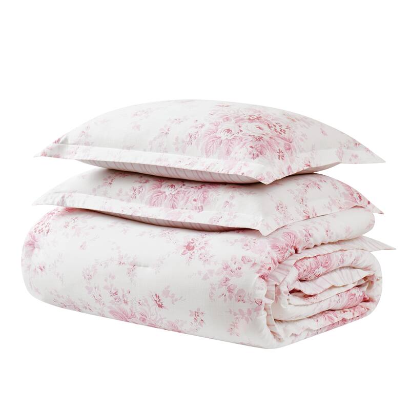 Shabby Chic Garden Floral 3 Piece Comforter Set