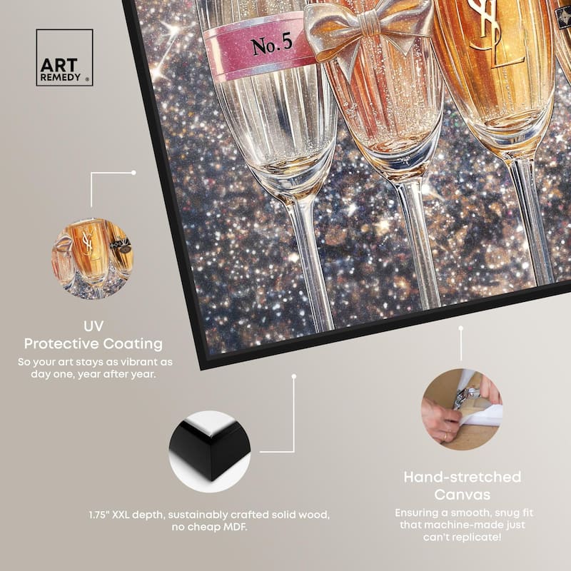 Champagne Glasses Glitz Canvas by Art Remedy