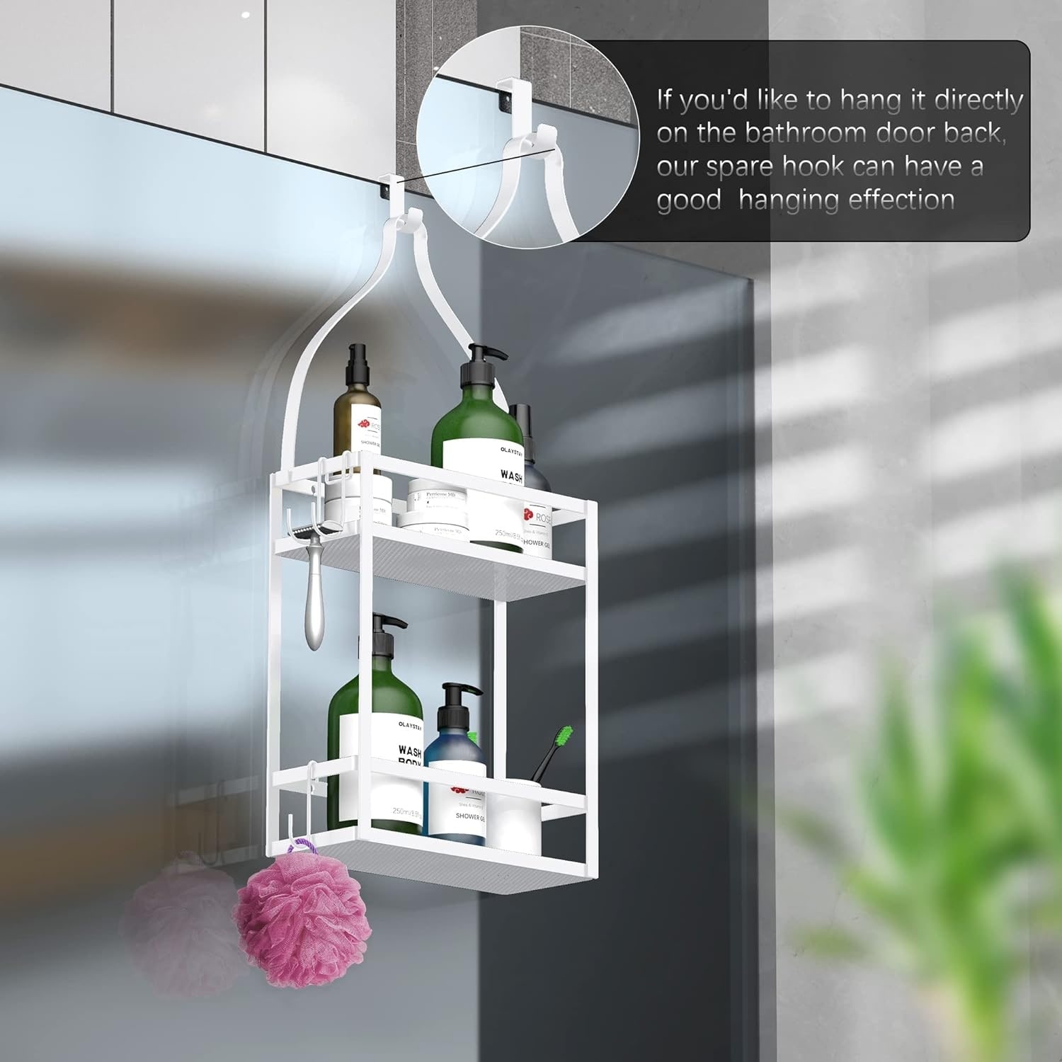Shower caddy hook over on sale