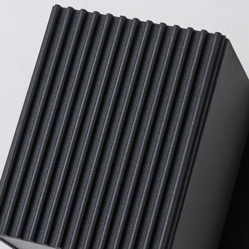 2-Light Matte Black LED Outdoor Wall Sconce